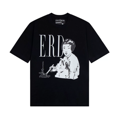 Nelso Oversized Graphic T‑Shirt, High Street Hip‑Hop Graffiti Sketch Print Loose Short Sleeve Casual Unisex Streetwear Tee