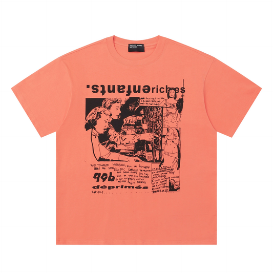 Nelso Oversized Graphic T‑Shirt, High Street Hip‑Hop Graffiti Sketch Print Loose Short Sleeve Casual Unisex Streetwear Tee